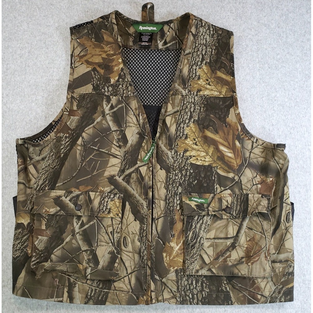 Remington Hunting Vest Mens M/L Green Brown Camo Quilted Game Bag WM70488